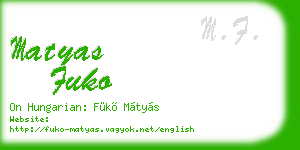 matyas fuko business card